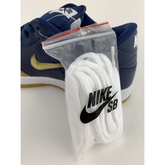 Supreme x Nike SB Dunk Low OG QS Men’s Size 9.5 Navy Gold Jewel - Picture 11 of 12